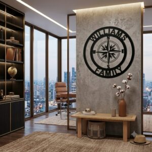 Custom Made Gifts Captain Compass Metal Wall Art | Custom Nautical Steel Sign