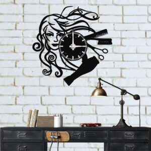 Hairdresser Metal Wall Clock