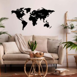 Personalized World Map Metal Wall Art