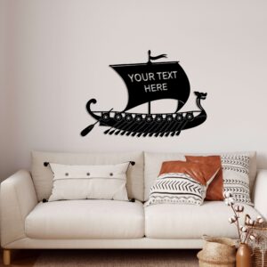 Personalized Viking Ship Metal Wall Art