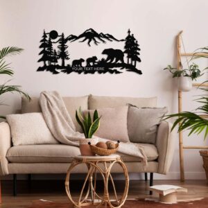 Personalized Bear Family Metal Wall Art