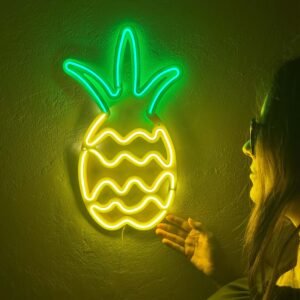 Pineapple Neon Metal Sign