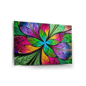 Colorful Leaves Glass Wall Decor