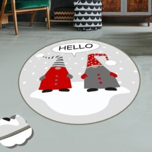 Happy New Year Round Decorative Rug