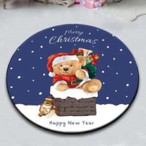 Snowman Christmas Round Decorative Rug