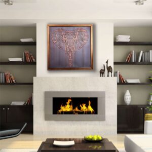 Elephant Head Copper Wall Art - Majestic Animal Metal Sculpture