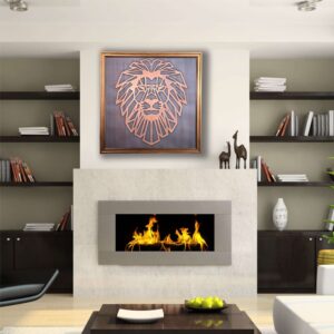 Lion Head Copper Wall Art - Majestic Wildlife Metal Sculpture