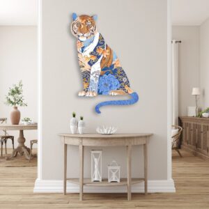 Tile Pattern Tiger Metal Wall Art
