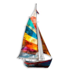 Colorful Sailboat Metal Wall Art