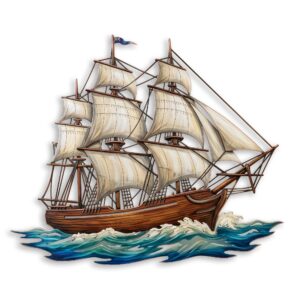 Sailing Galleon Ship Metal Wall Art