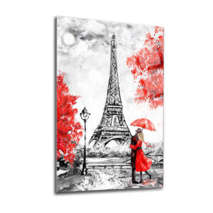 Eiffel Tower Wall Decor Glass Art Paris Themed