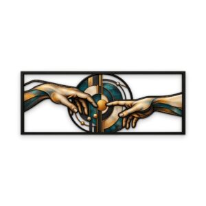 Creation of Adam Hands Metal Wall Art