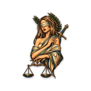Sword Lady Justice Metal Wall Art