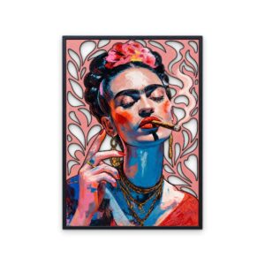 Flower-Crowned Bohemian Woman Portrait Metal Wall Art
