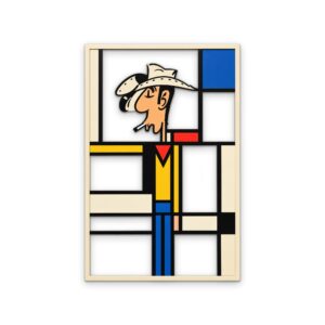 Mondrian Pattern Cowboy Metal Wall Art