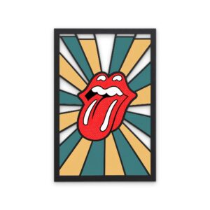 Pop Art Tongue and Lips Metal Wall Art