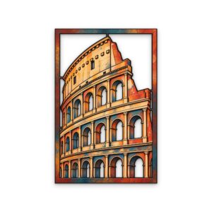 Colorful Colosseum Metal Wall Art