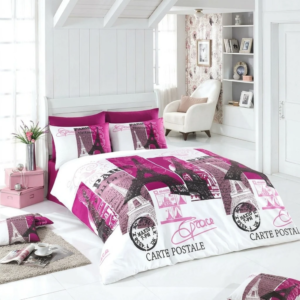 Paris Ranforce 100% Cotton Double Duvet Cover Set Purple