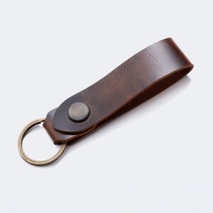 Genuine Leather Snap Keychain