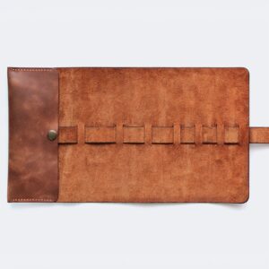 Genuine Leather Roll Pencil Case