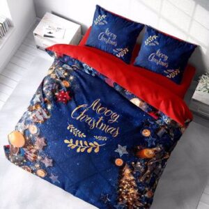 Merry Christmas 3D Snow Bedding Set – Double